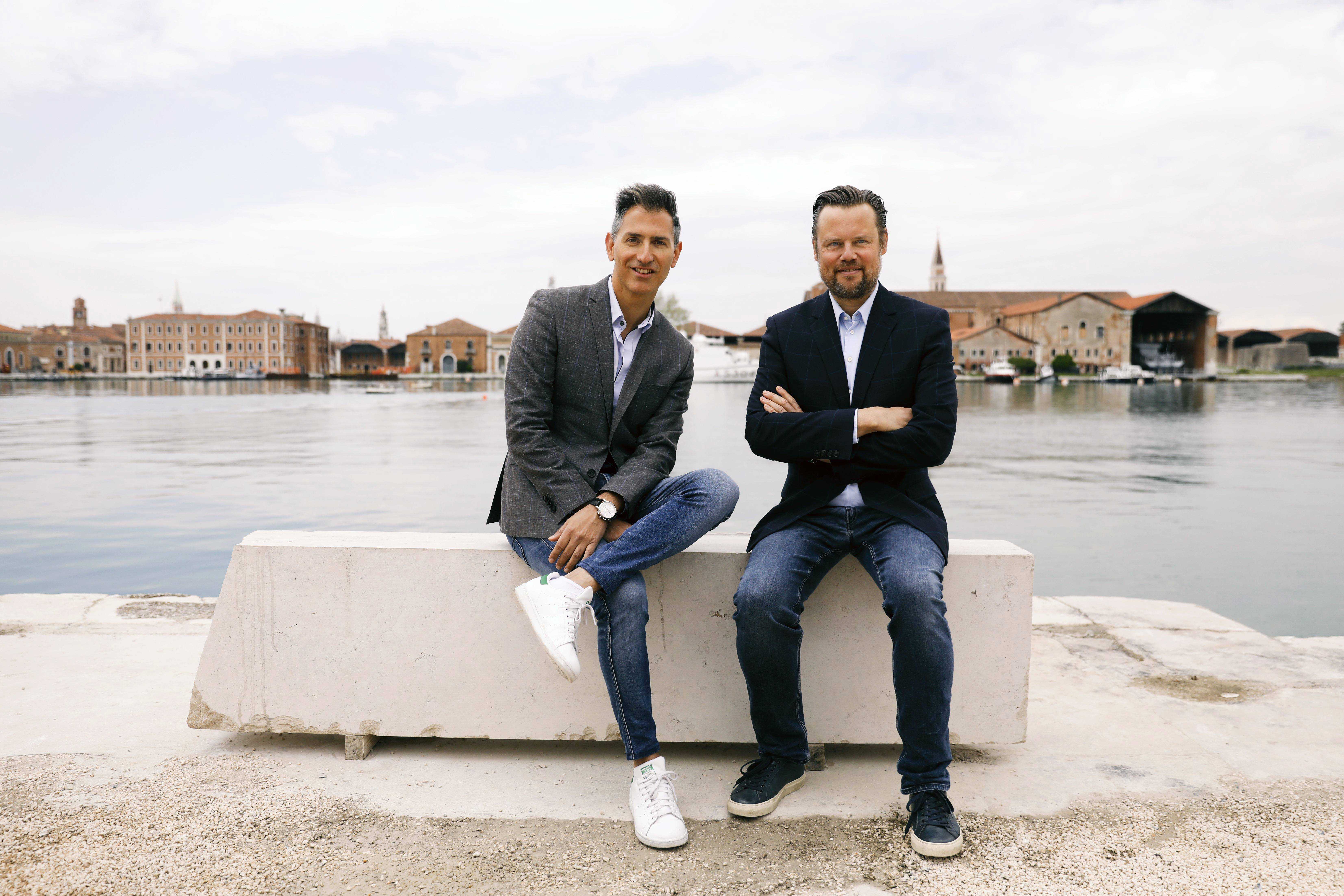 Sam Bardaouil and Till Fellrath. Image courtesy of National Pavilion UAE - La Biennale di Venezia