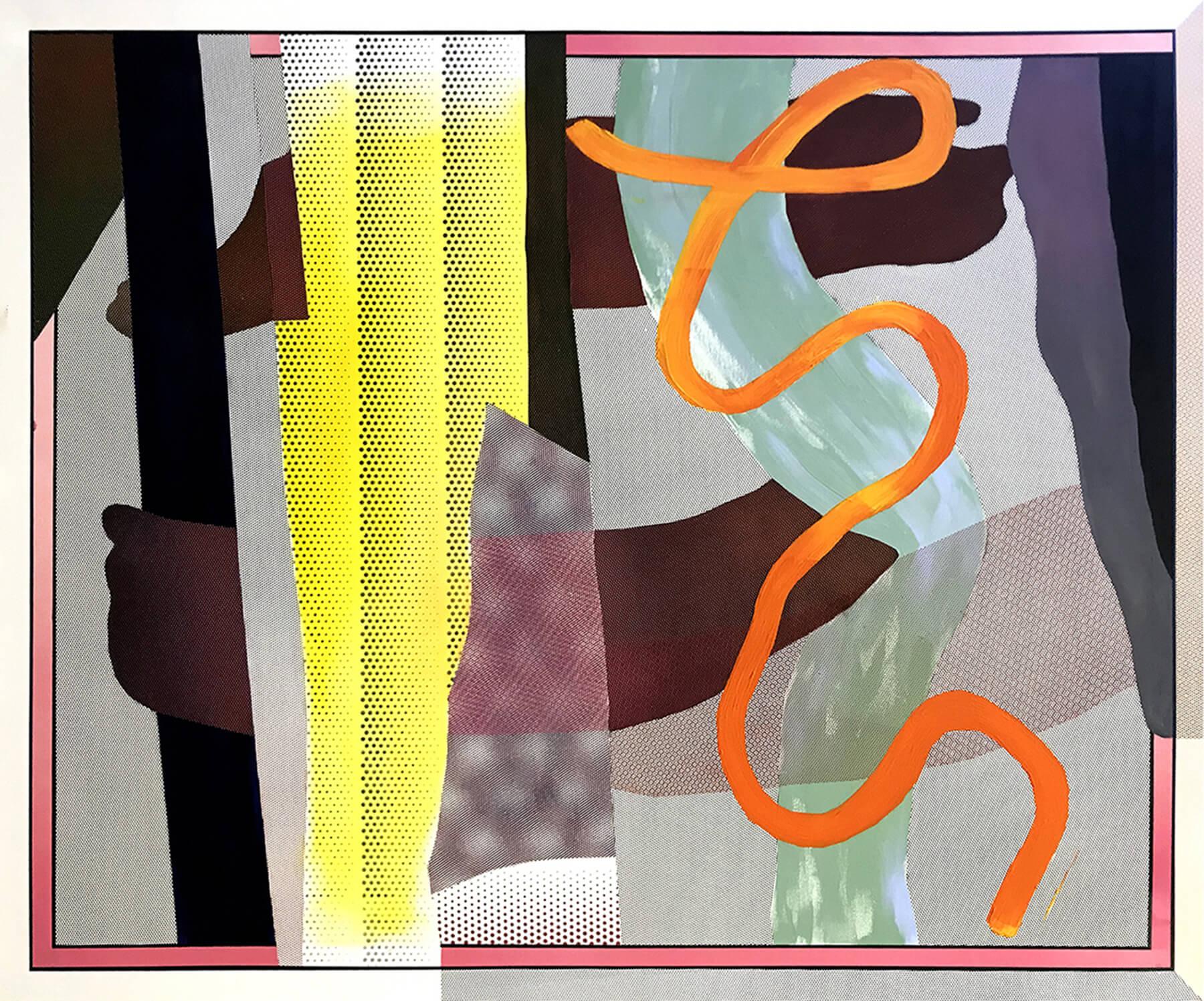 Bea KUSOVSZKY: Layered realities II, 2018, acrylic, oil, canvas, 100x120 cm