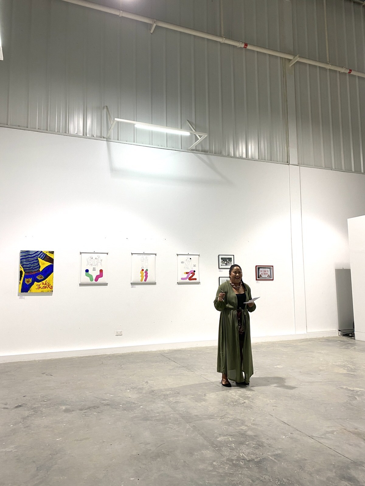Danabelle Gutierrez performing at Sa Tahanan Collective Exhibition 01 at Alserkal Avenue. Photo by Anna Bernice