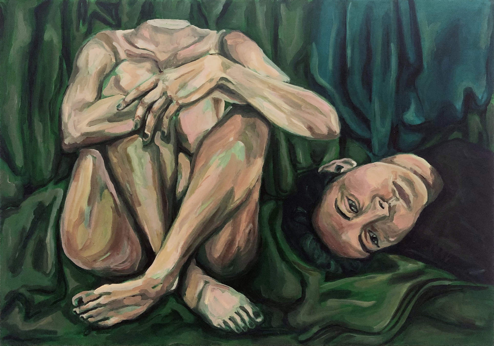 Headless II. 2020. Acrylic on canvas. 120 x 70 cm