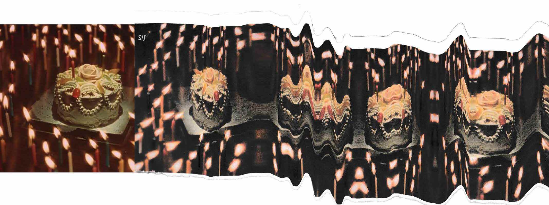 All works 2021. From left to right: Eggs on Toast, Being Two Ain't Easy, Beetroot Pasta, Beetroot Pasta 2, Salmon 2