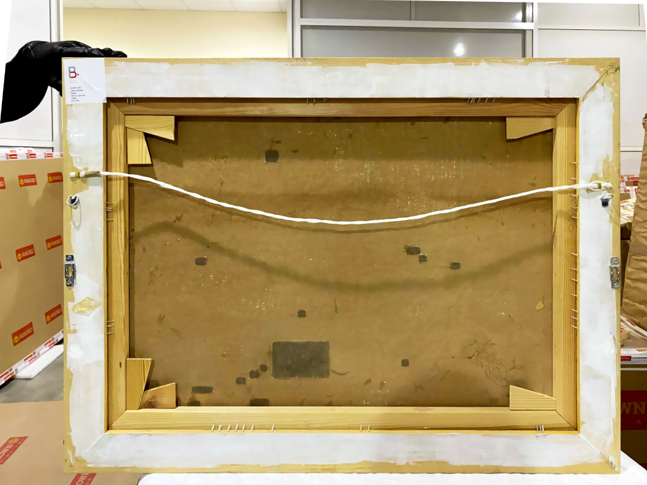 Back of Laila Shawa’s painting. Gaza, 1965. Oil on canvas. Courtesy of Barjeel Art Foundation, Sharjah.jpg