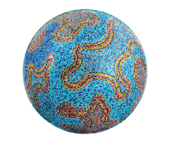 Monir Shahroudy Farmanfarmaian Manzar 2016 Reverse glass painting on plastofoam 75 cm in diameter 1