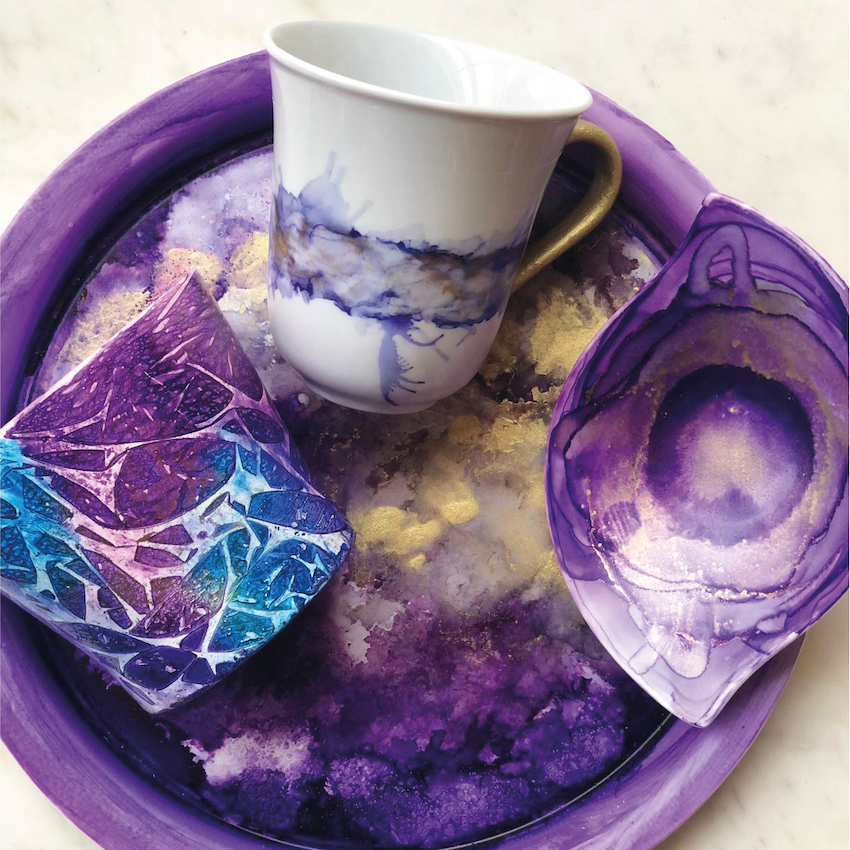 Porcelain Painting Workshop with Fluid Art