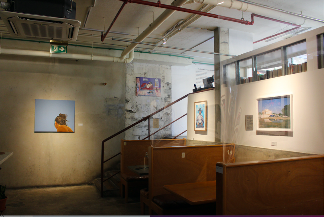 Install view This lark sips at every pond at maisan15, curated by Sarah Daher. Image courtesy of curator