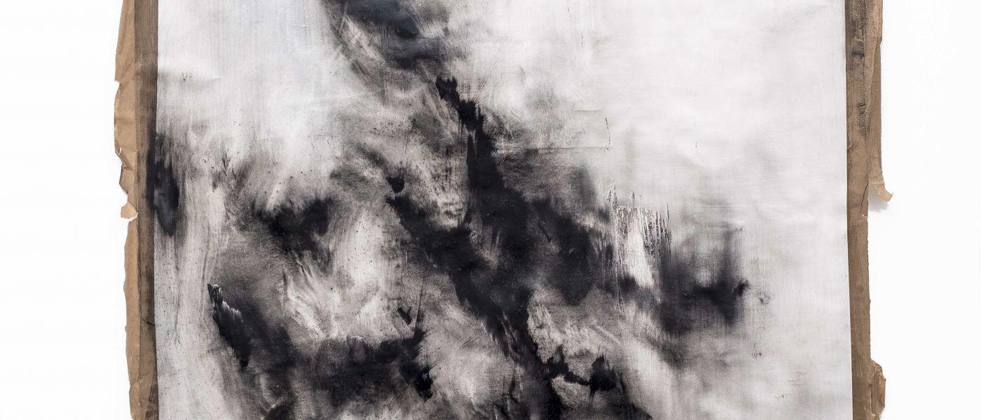 Alexandra Karakashian, Conditions Towards II, 2019, oil and salt on sized paper, 154 x 105 cm